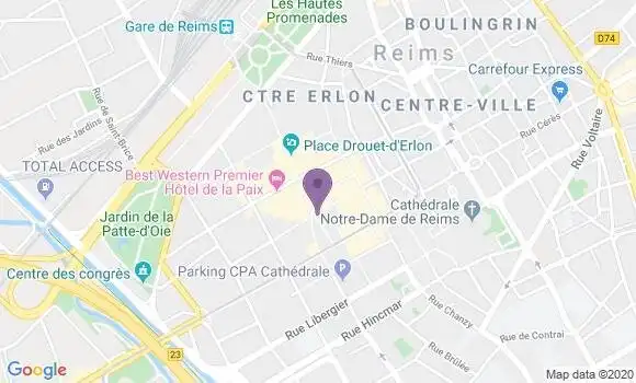Localisation Crédit Mutuel Agence de Reims d