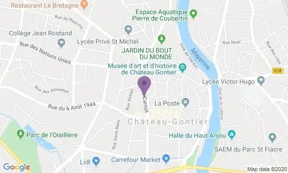 Localisation Crédit Mutuel Agence de Château Gontier