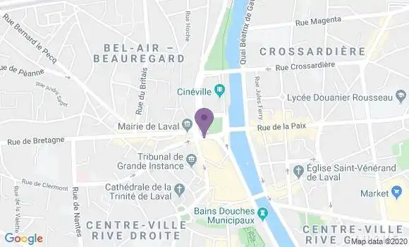 Localisation Crédit Mutuel Agence de Laval Saint Tugal Change