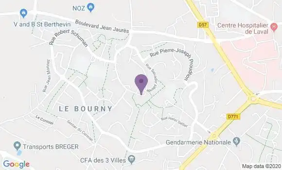 Localisation Crédit Mutuel Agence de Laval Bourny