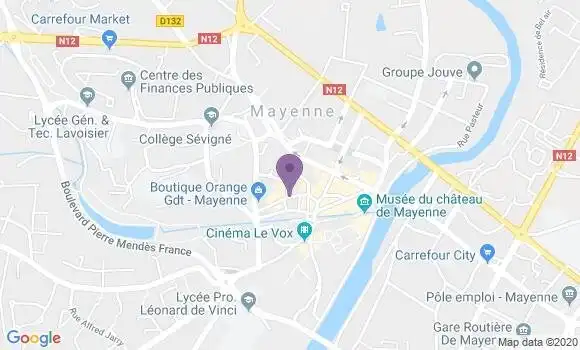 Localisation Crédit Mutuel Agence de Mayenne