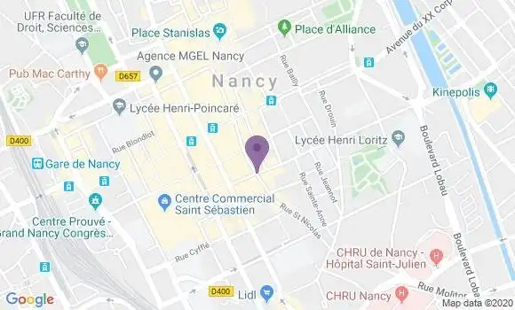 Localisation Crédit Mutuel Agence de Nancy Stanislas