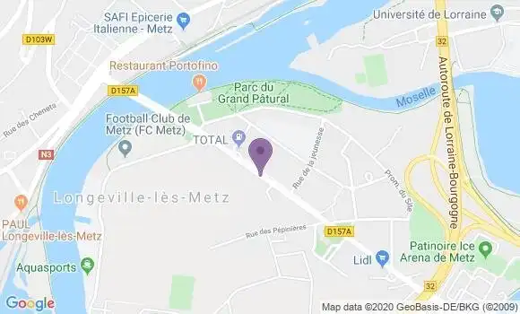 Localisation Crédit Mutuel Agence de Longeville lès Metz