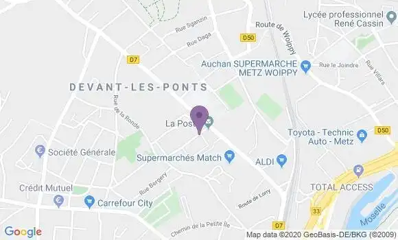 Localisation Crédit Mutuel Agence de Metz Devant les Ponts