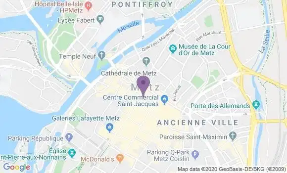 Localisation Crédit Mutuel Agence de Metz Saint Jacques