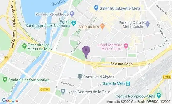 Localisation Crédit Mutuel Agence de Metz Serpenoise