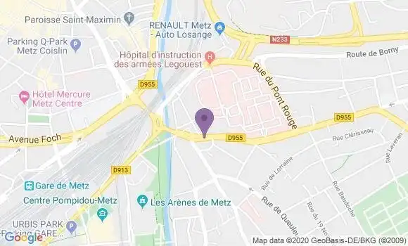 Localisation Crédit Mutuel Agence de Metz Queuleu