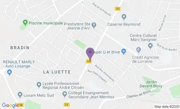 Localisation Crédit Mutuel Agence de Montigny lès Metz