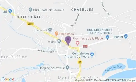 Localisation Crédit Mutuel Agence de Moulins lès Metz