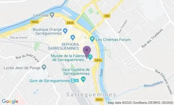 Localisation Crédit Mutuel Agence de Sarreguemines
