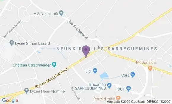 Localisation Crédit Mutuel Agence de Sarreguemines Neunkirch Val de Blies
