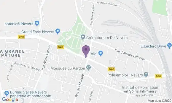 Localisation Crédit Mutuel Agence de Nevers Ouest
