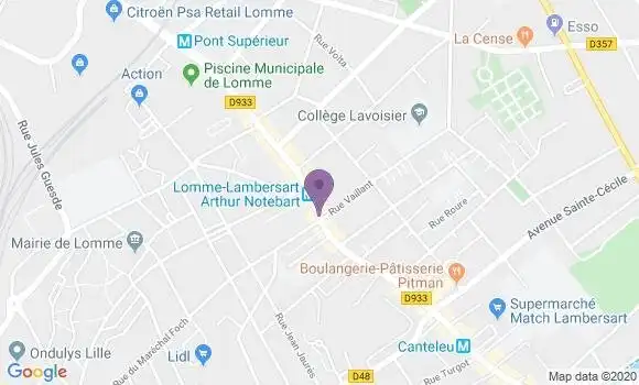 Localisation Crédit Mutuel Agence de Lille Cormontaigne
