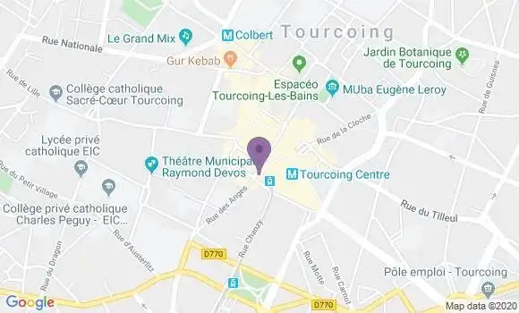 Localisation Crédit Mutuel Agence de Tourcoing République