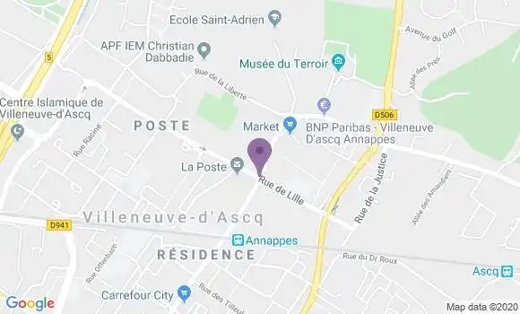 Localisation Crédit Mutuel Agence de Villeneuve d