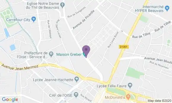 Localisation Crédit Mutuel Agence de Beauvais Greber