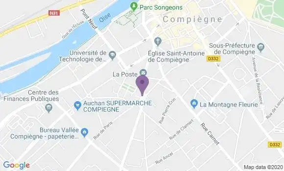 Localisation Crédit Mutuel Agence de Compiègne les Sablons