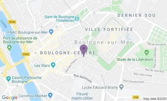 Localisation Crédit Mutuel Agence de Boulogne sur Mer