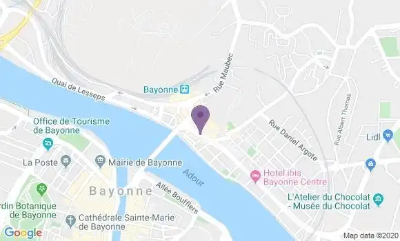 Localisation Crédit Mutuel Agence de Bayonne Saint Esprit