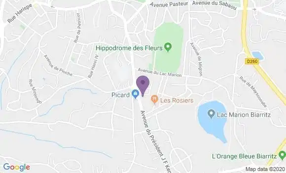 Localisation Crédit Mutuel Agence de Biarritz Kennedy