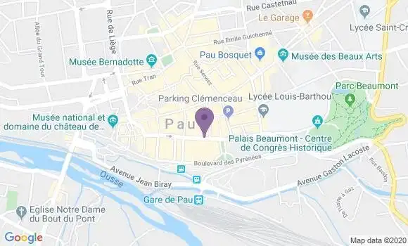 Localisation Crédit Mutuel Agence de Pau Hôtel de Ville