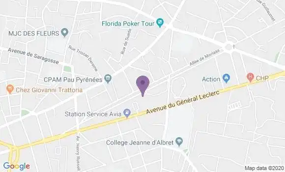 Localisation Crédit Mutuel Agence de Pau Général Leclerc