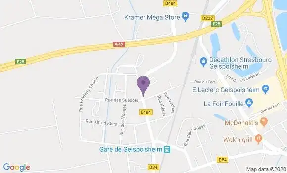 Localisation Crédit Mutuel Agence de Geispolsheim Gare