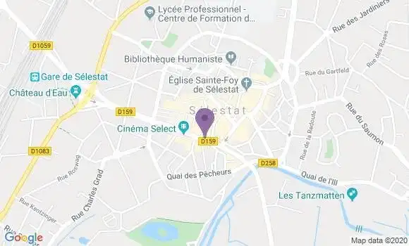Localisation Crédit Mutuel Agence de Sélestat Poincaré
