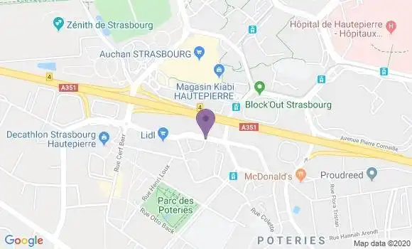 Localisation Crédit Mutuel Agence de Strasbourg Hautepierre