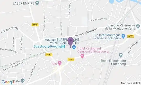 Localisation Crédit Mutuel Agence de Strasbourg Molkenbronn