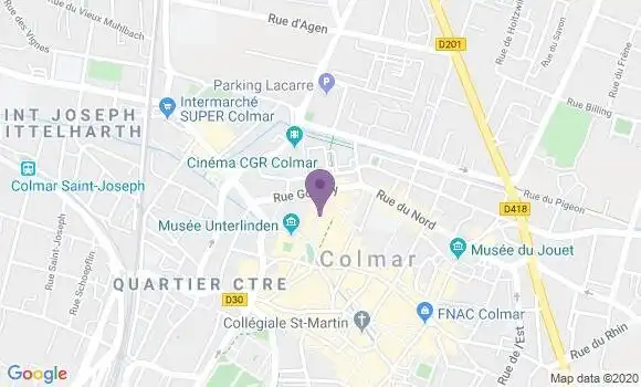 Localisation Crédit Mutuel Agence de Colmar Bartholdi Rempart