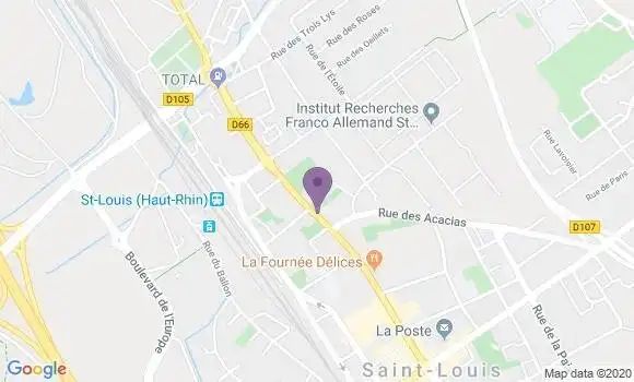 Localisation Crédit Mutuel Agence de Saint Louis Région
