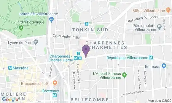 Localisation Crédit Mutuel Agence de Villeurbanne Charpennes Charles Hernu