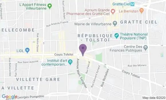 Localisation Crédit Mutuel Agence de Villeurbanne Totem