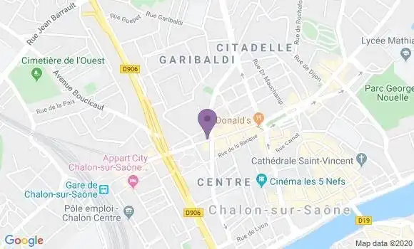 Localisation Crédit Mutuel Agence de Châlon sur Saône