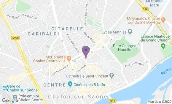 Localisation Crédit Mutuel Agence de Châlon sur Saône Beaune