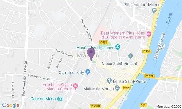 Localisation Crédit Mutuel Agence de Mâcon l