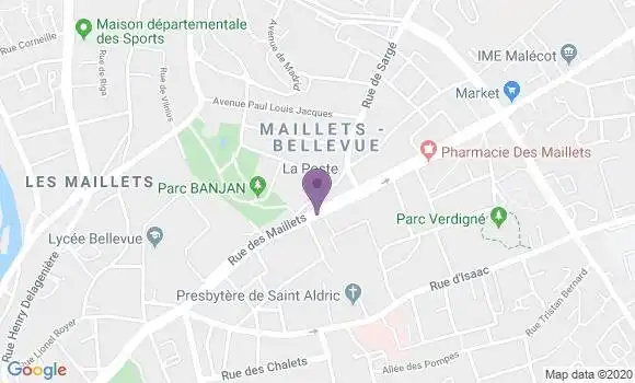 Localisation Crédit Mutuel Agence de Le Mans les Maillets