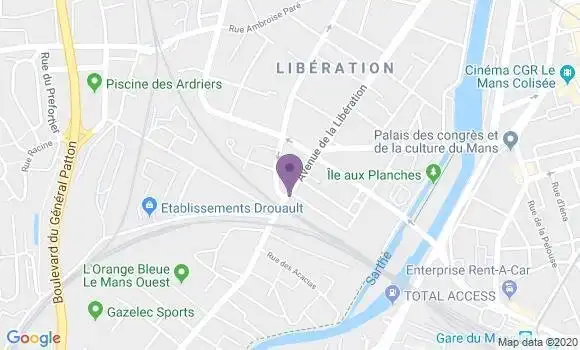 Localisation Crédit Mutuel Agence de Le Mans Patis Saint Lazare