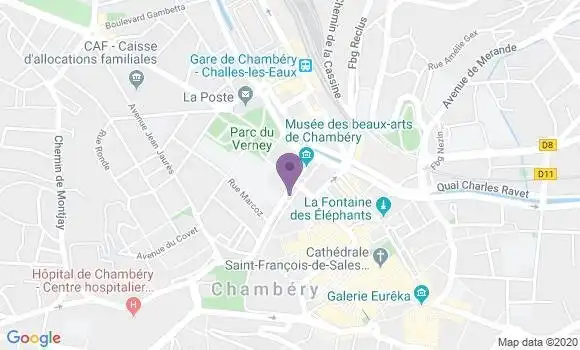 Localisation Crédit Mutuel Agence de Chambéry Ducs de Savoie