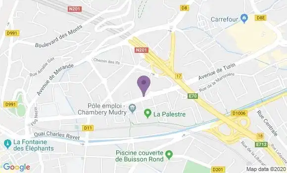 Localisation Crédit Mutuel Agence de Chambéry Turin