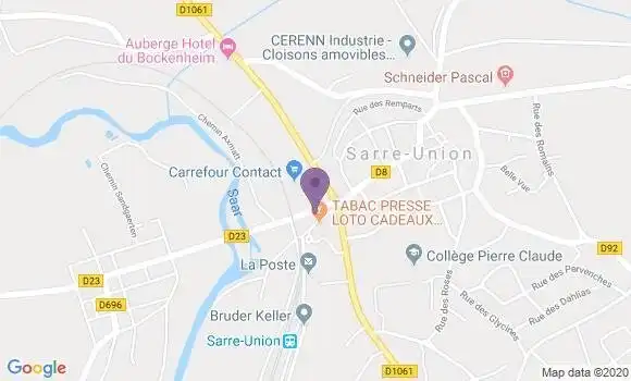 Localisation Société Générale Agence de Sarre Union