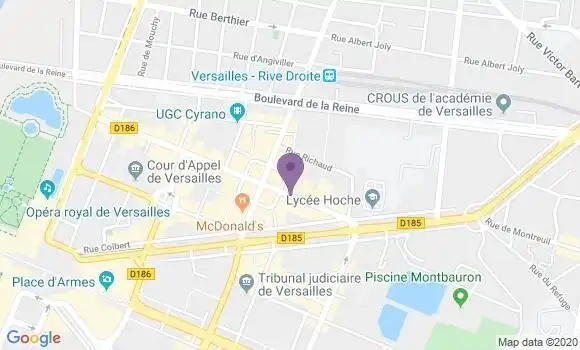 Localisation Crédit Mutuel Agence de Versailles Val Gally