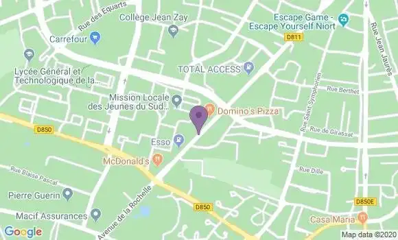 Localisation Crédit Mutuel Agence de Niort Atlantique
