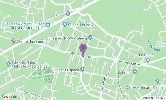 Localisation Crédit Mutuel Agence de Niort Souche