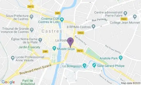 Localisation Crédit Mutuel Agence de Castres Vittoz