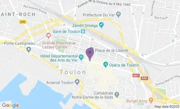 Localisation Crédit Mutuel Agence de Toulon Liberté