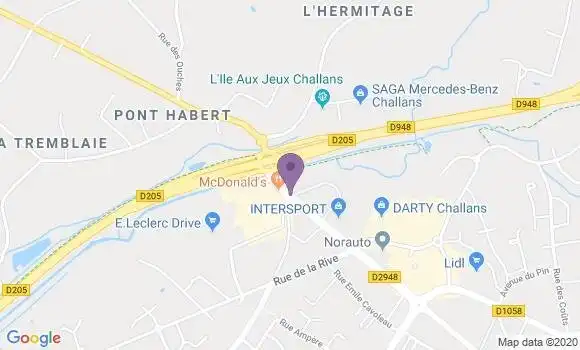 Localisation Crédit Mutuel Agence de Challans Carnot