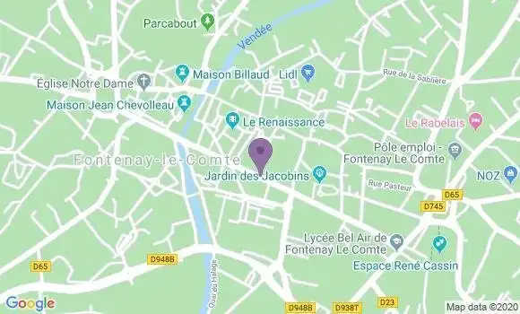 Localisation Crédit Mutuel Agence de Fontenay le Comte