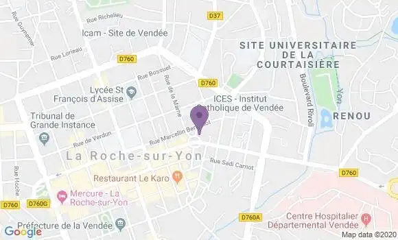 Localisation Crédit Mutuel Agence de La Roche sur Yon de Gaulle